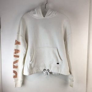 DKNY white hooded sweatshirt